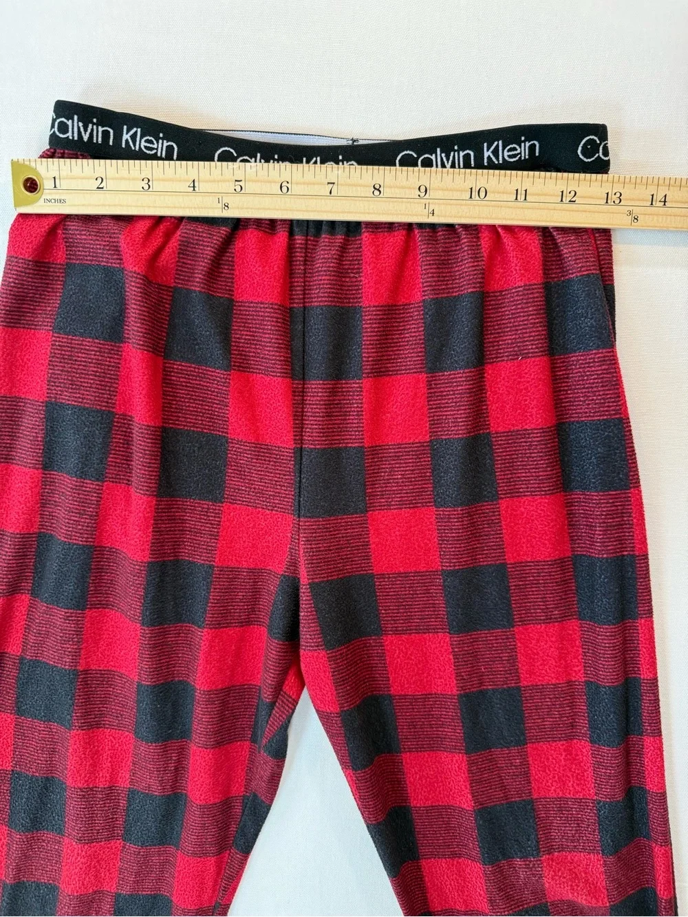 Calvin Klein Kids Red and Black Buffalo Plaid Pajama Bottoms